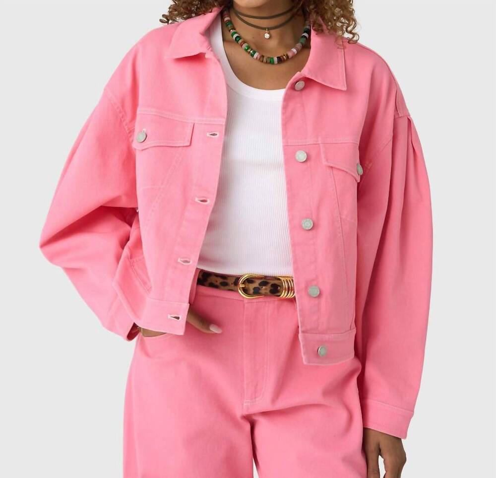 NEW HUNTER BELL solene long sleeve jacket in peony